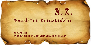 Mocsári Krisztián névjegykártya