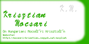 krisztian mocsari business card